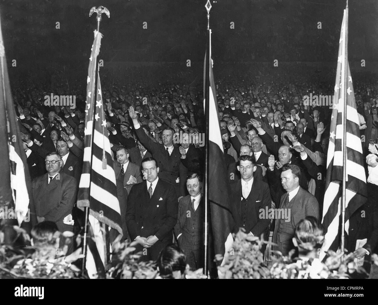 German-Americans at a meeting of the National Socialist organization DAWA in New York, 1934 Stock Photo