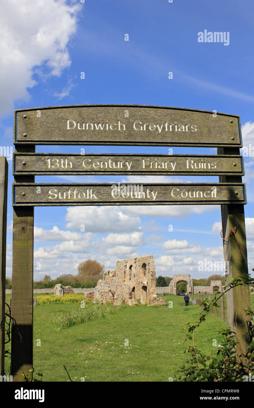 Dunwich Greyfriars 13th century friary ruins at Dunwich Suffolk England