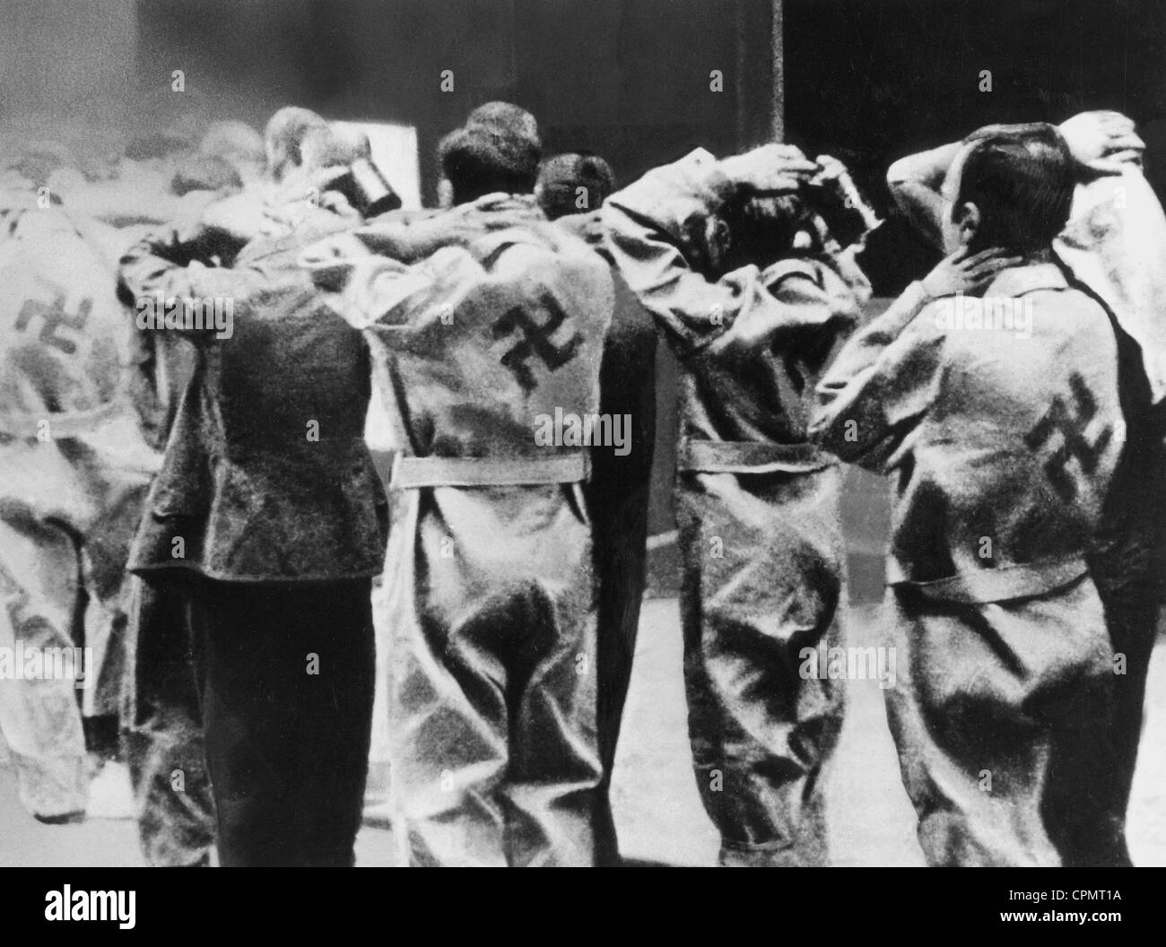 Polish collaborators surrender during the Warsaw Uprising, 1944 Stock Photo