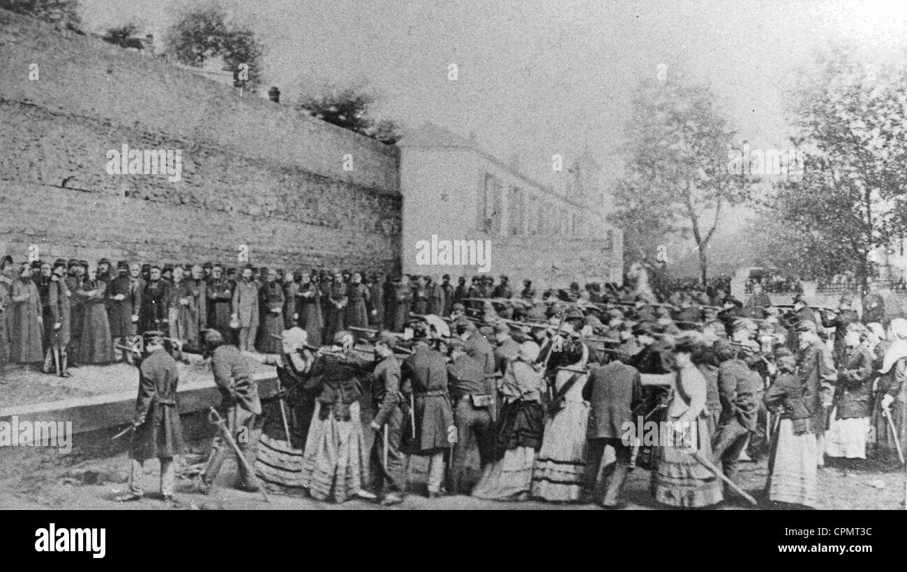 Execution of 62 hostages, 1871 Stock Photo