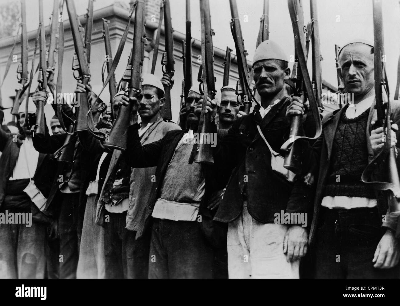 Albanian volunteers fighting against partisans in Yugoslavia, 1944 Stock Photo