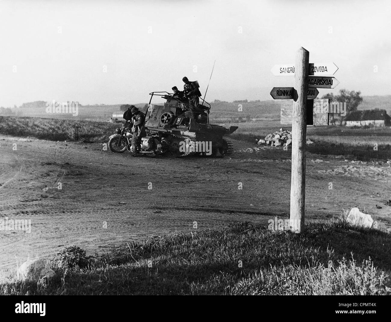 German tank in Yugoslavia, 1941 Stock Photo
