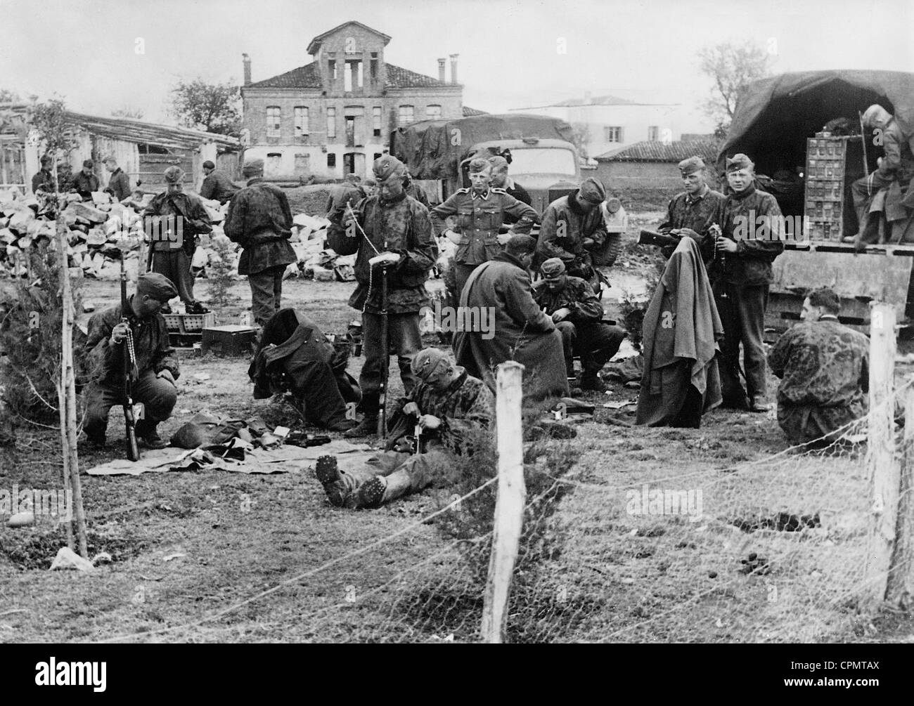 Soldiers of the Waffen-SS in Yugoslavia, 1941 Stock Photo