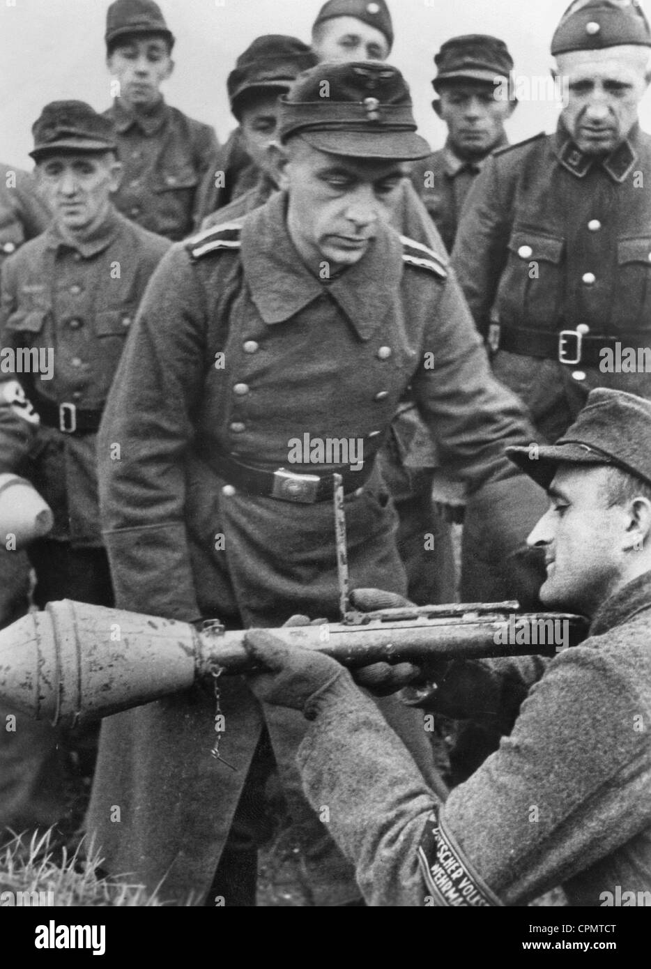 Men of the Volkssturm during the training, 1944 Stock Photo