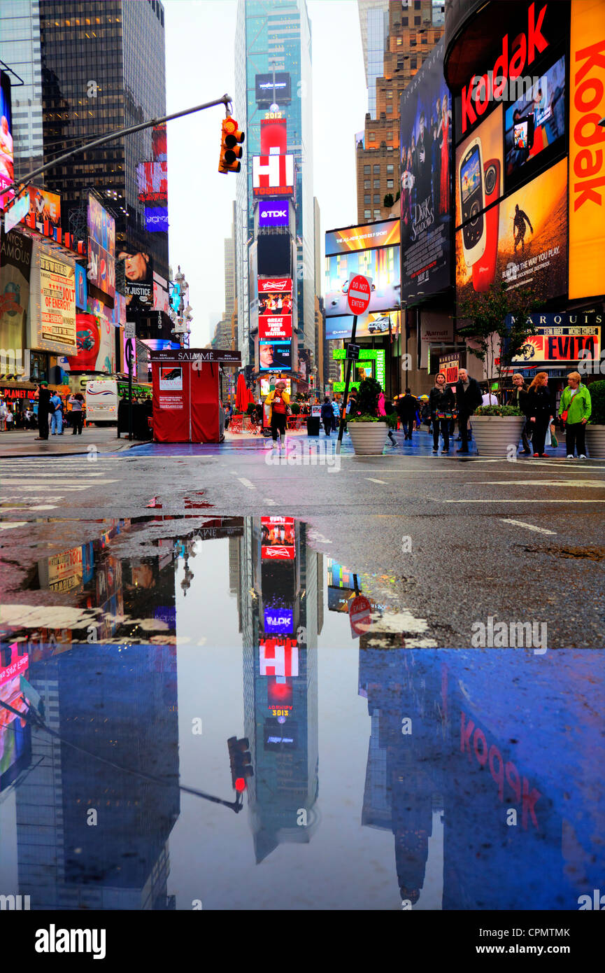Times Square, NYC reflections Stock Photo - Alamy