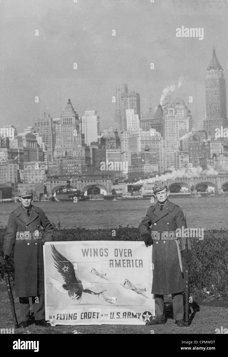 Recruiting campaign of the US Army in New York, 1941 Stock Photo