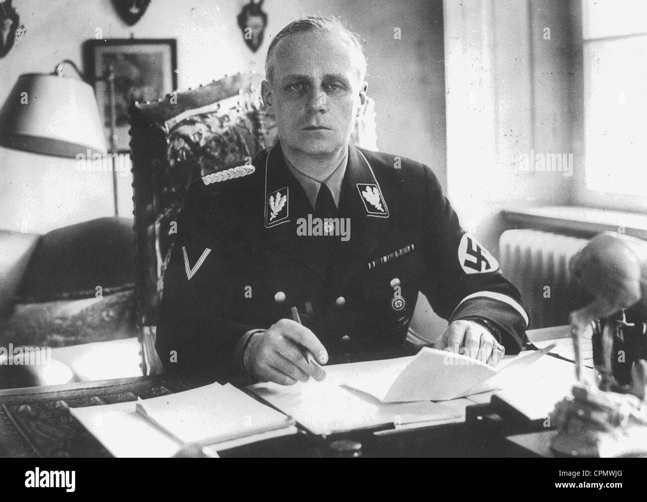 Joachim von Ribbentrop at his desk, 1938 Stock Photo