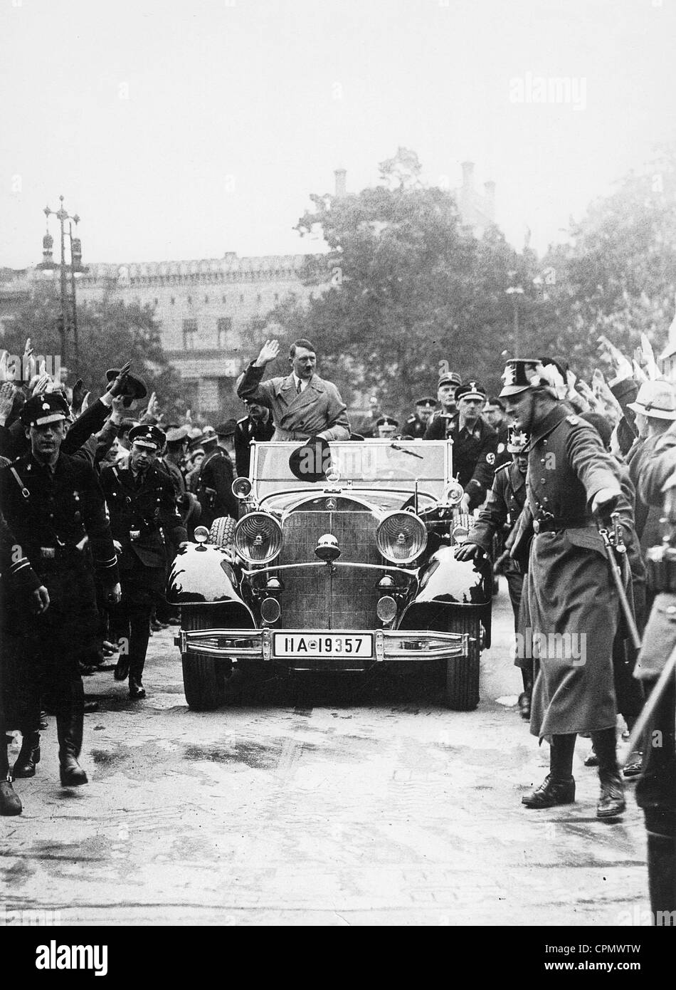 Adolf Hitler on the way to a Reichstag session, 1933 Stock Photo