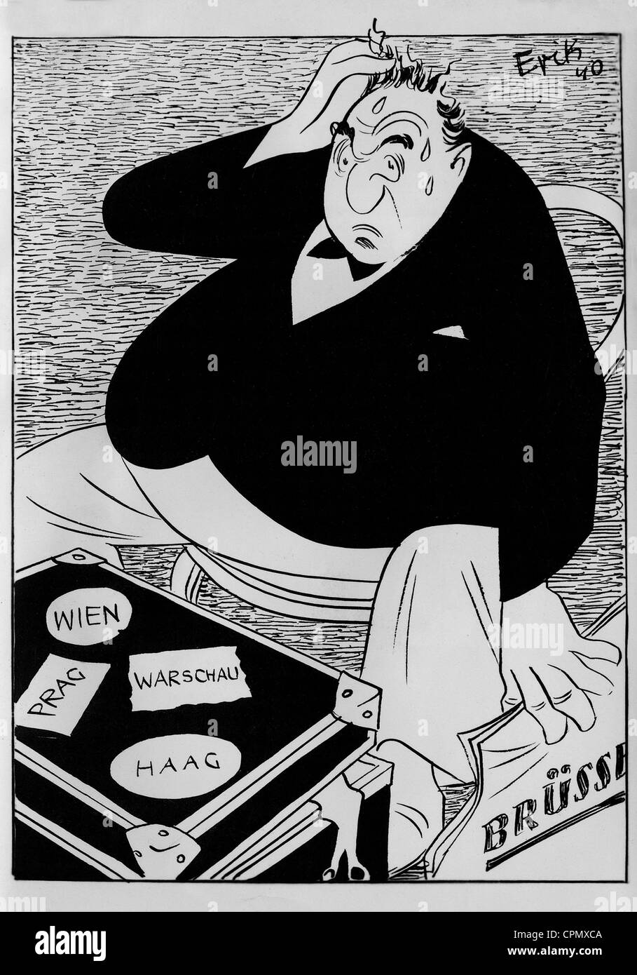 Anti-Semitic caricature, 1940 Stock Photo