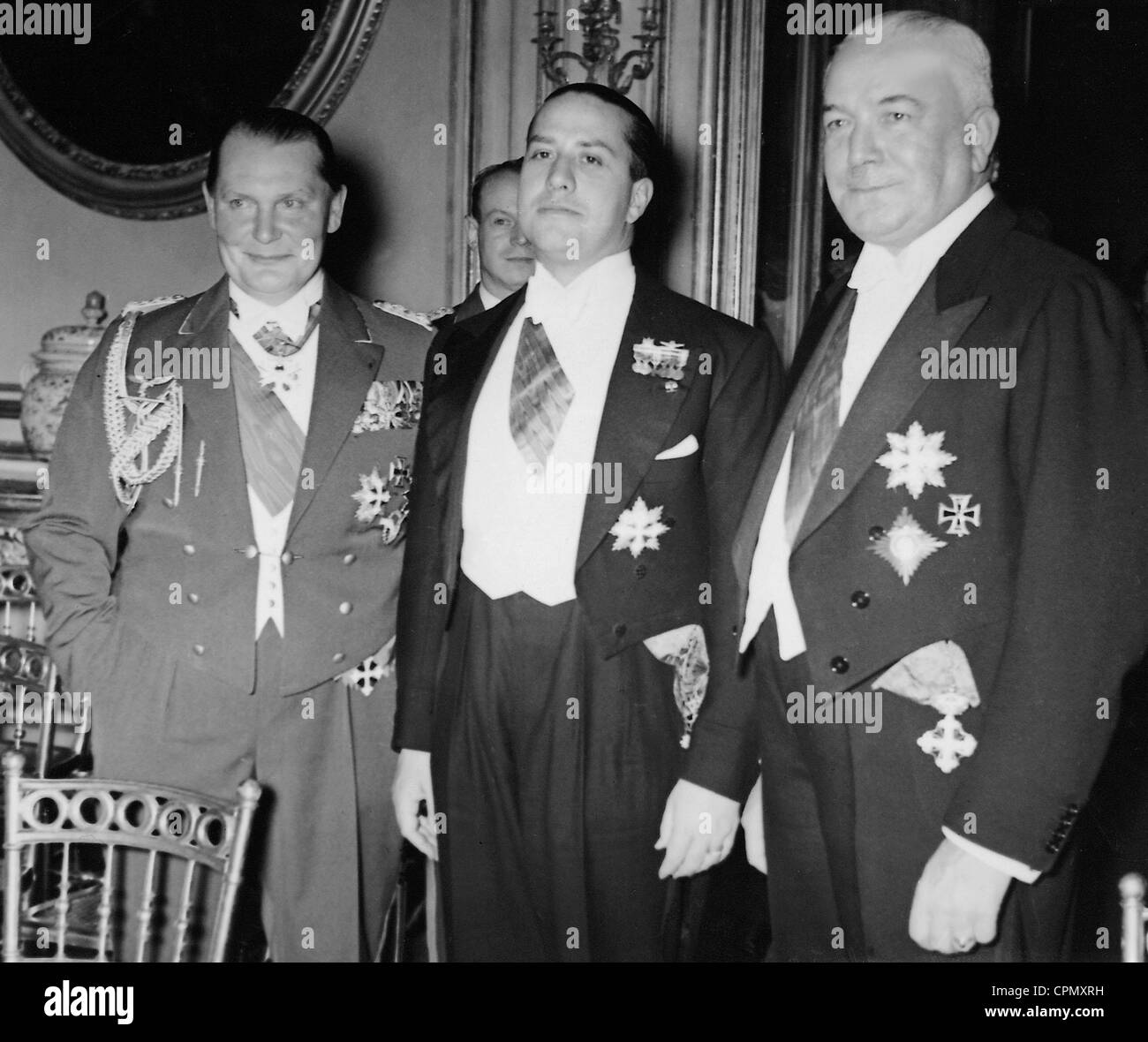 Hermann Goering, Count Galeazzo Ciano and Konstantin von Neurath, 1936 Stock Photo