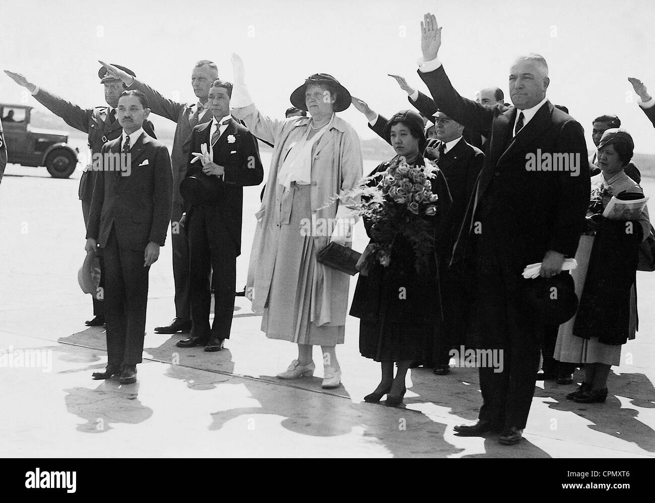 King Rama VII, Mrs. Neurath, Queen Rambi Barni and Konstantin von Neurath, 1934 Stock Photo