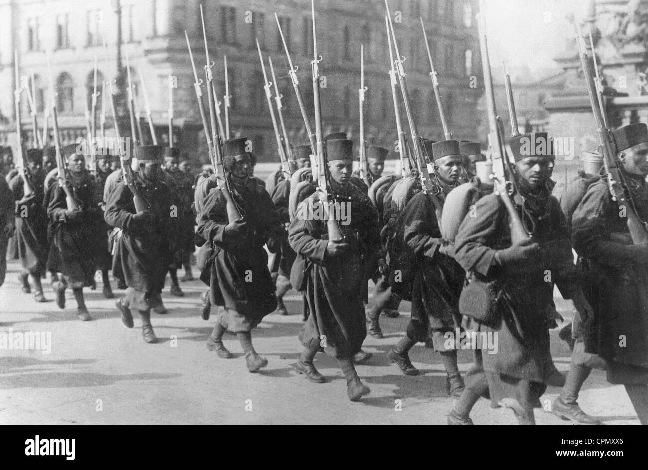 French troops during the occupation of the Rheinland, 1923 Stock Photo