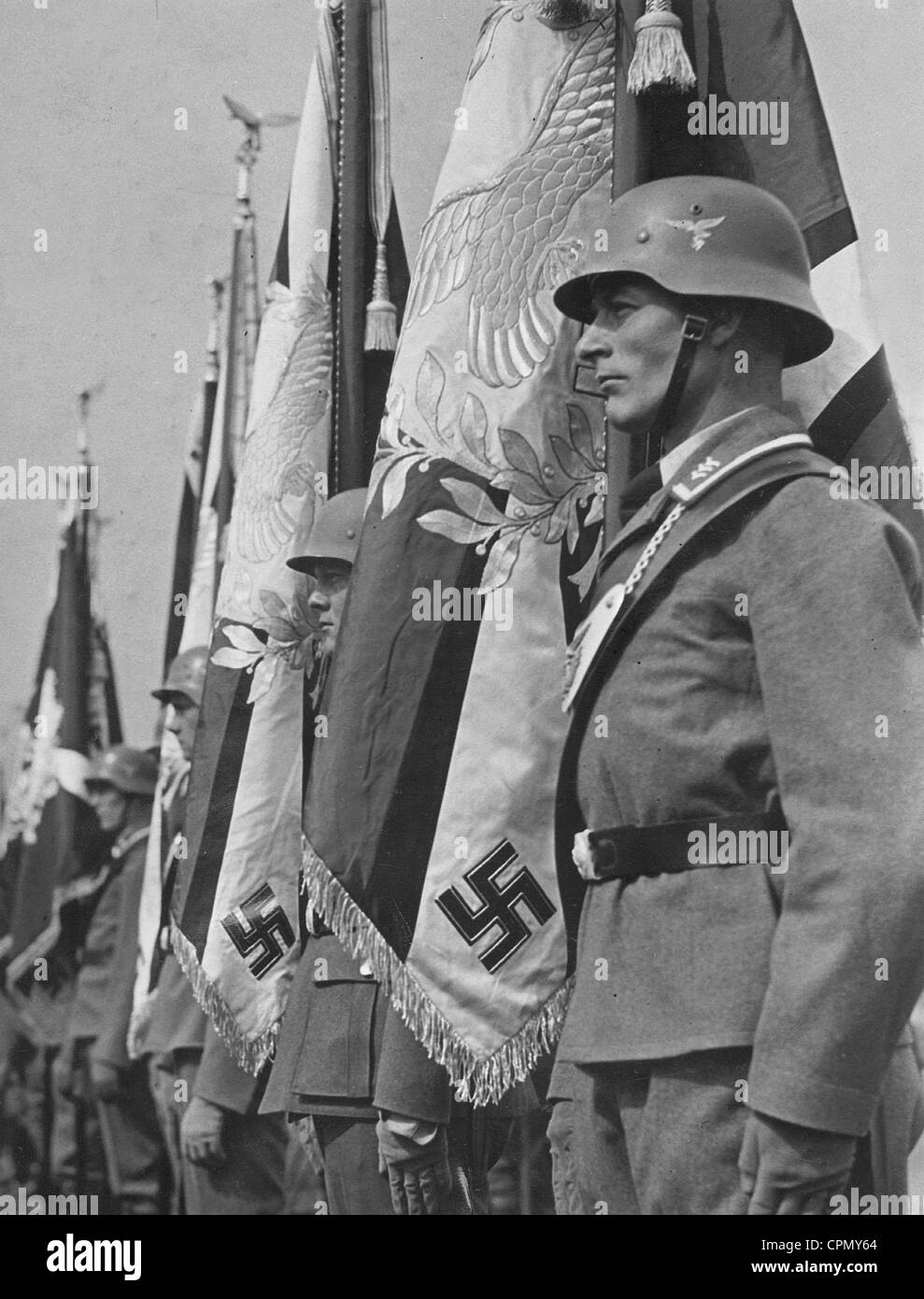 Flag bearers of the air force, 1937 Stock Photo