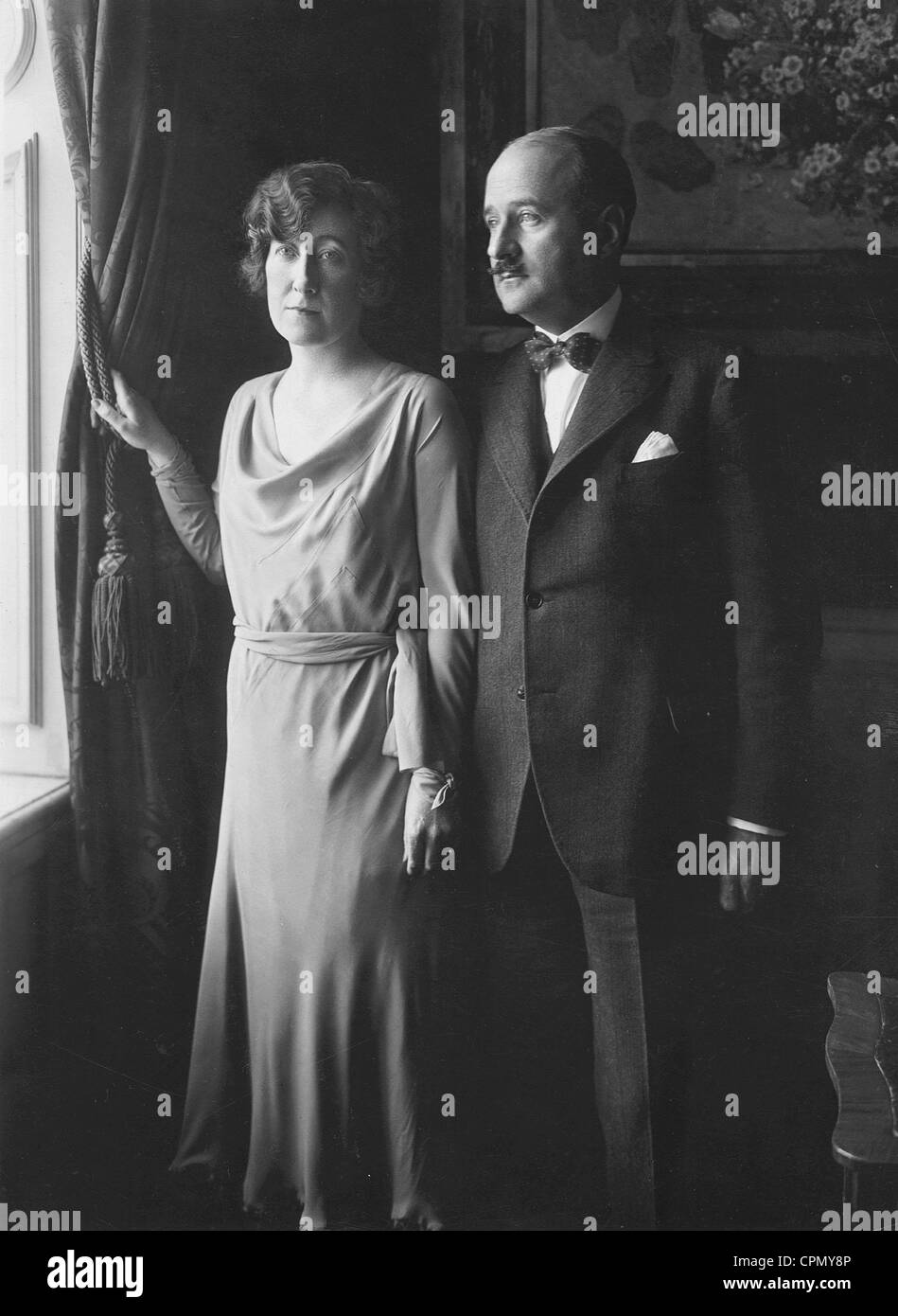 Andre Francois-Poncet with his wife Jacqueline Francois-Poncet Stock ...