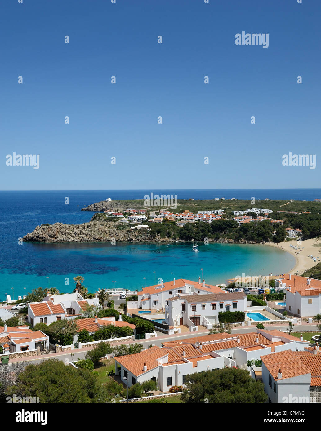 popular tourist resort arenal d'en castell menorca spain Stock Photo ...