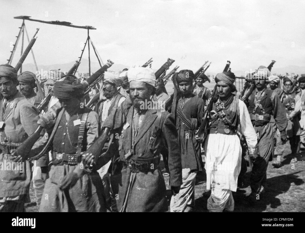 Parade of Afghan warriors for Nadir Shah, 1930 Stock Photo