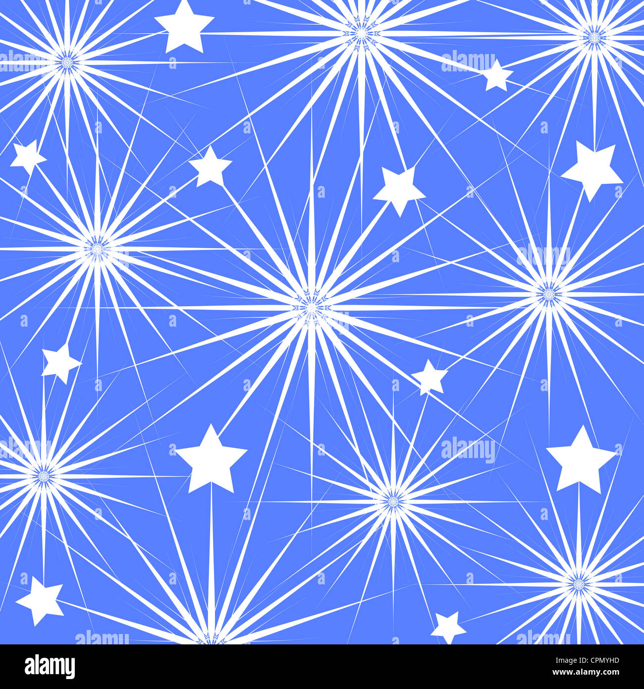 Artistic stars pattern on blue Stock Photo