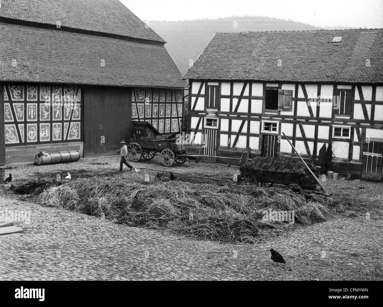 Farm in Hessen in the 1930s Stock Photo