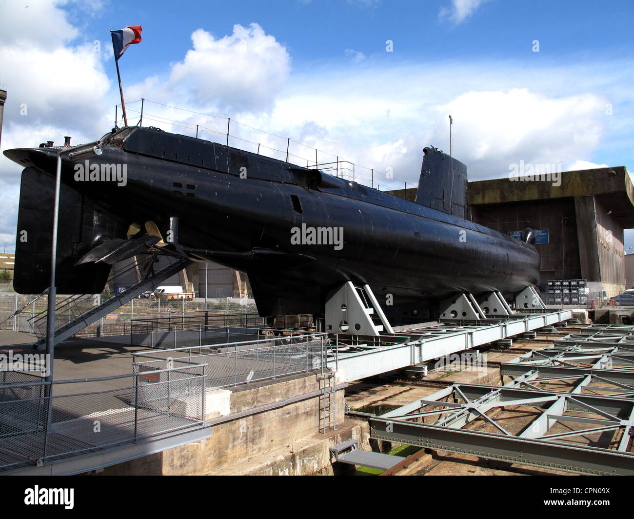 French submarine La Flore,Submarine base of Kerman,Lorient harbour