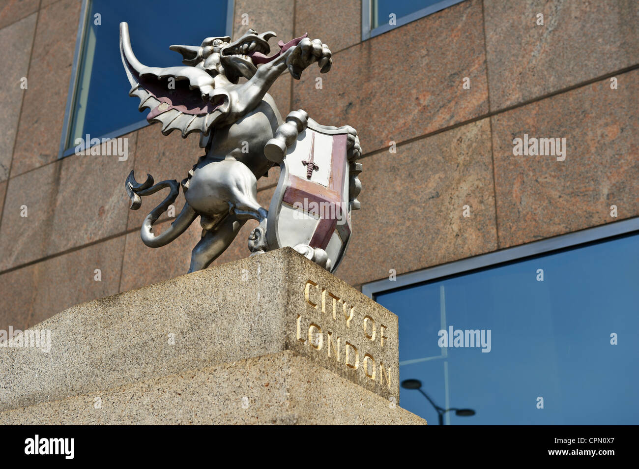 City of London dragon statue, London, United Kingdom. Stock Photo