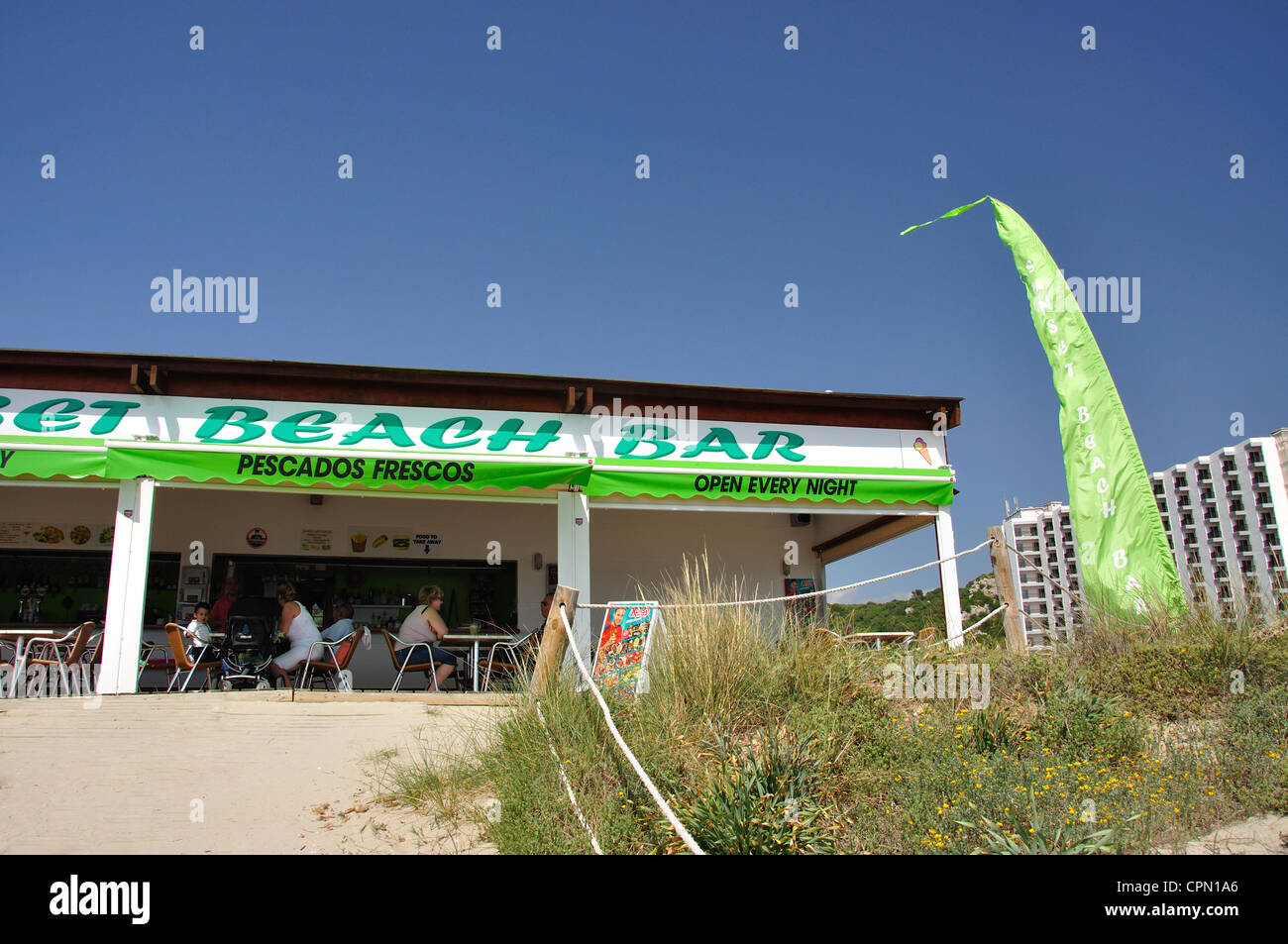 Sunset Beach Bar, Platja de Son Bou, Son Bou, Menorca, Balearic Islands