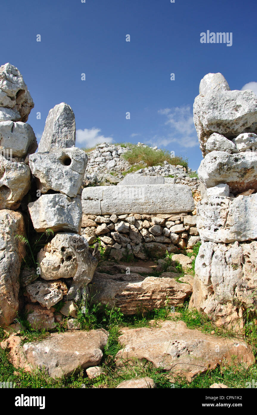 The Taula, Torre d'en Galmés prehistoric site, Menorca, Balearic Islands, Spain Stock Photo
