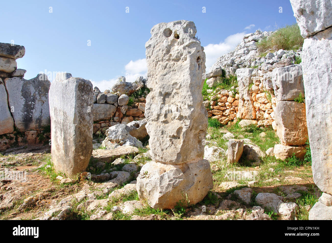 Hypostyle Halls, Torre d'en Galmés prehistoric site, Menorca, Balearic Islands, Spain Stock Photo