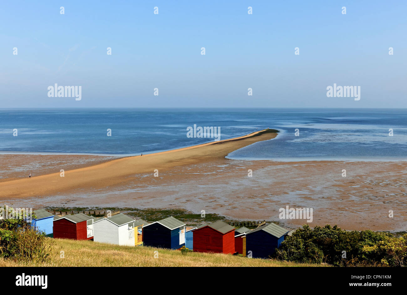 4043. The Street and beach huts, Tankerton, Whitstable, Kent, UK Stock Photo