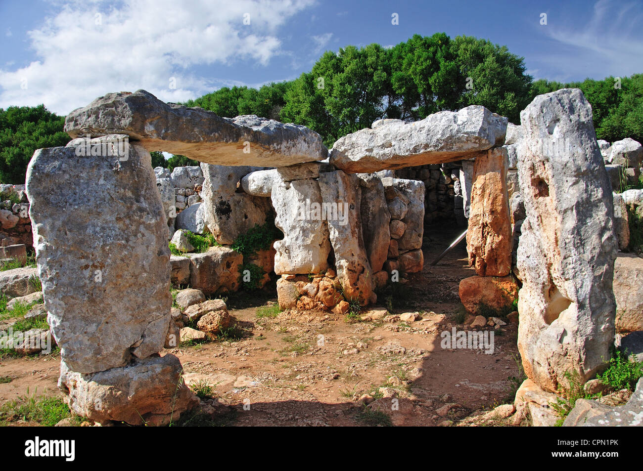Hypostyle Halls, Torre d'en Galmés prehistoric site, Menorca, Balearic Islands, Spain Stock Photo