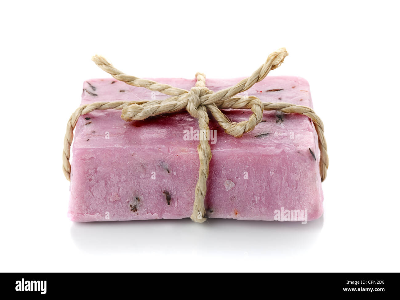 Homemade scented soaps on white Stock Photo