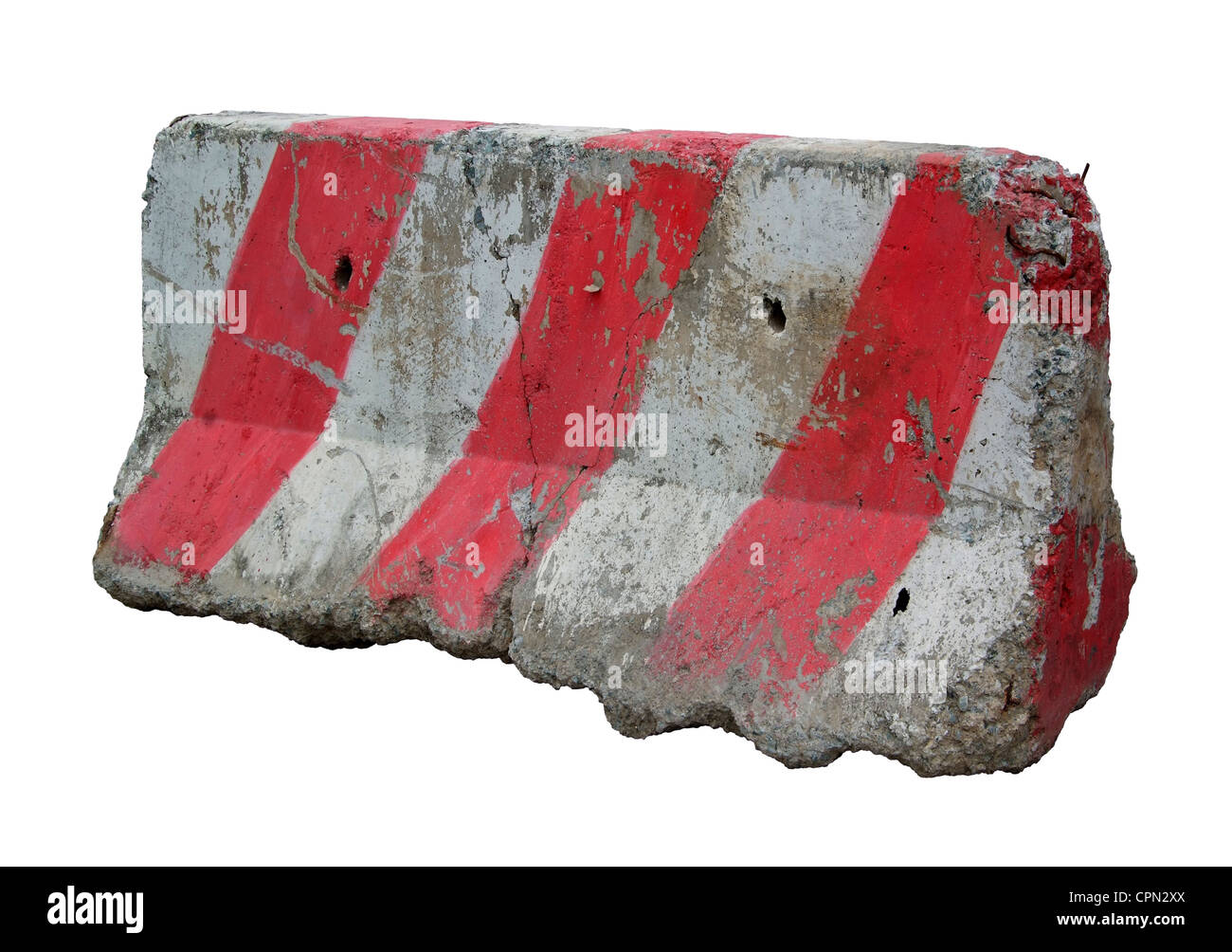 Road barrier white concrete blocks hires stock photography and images