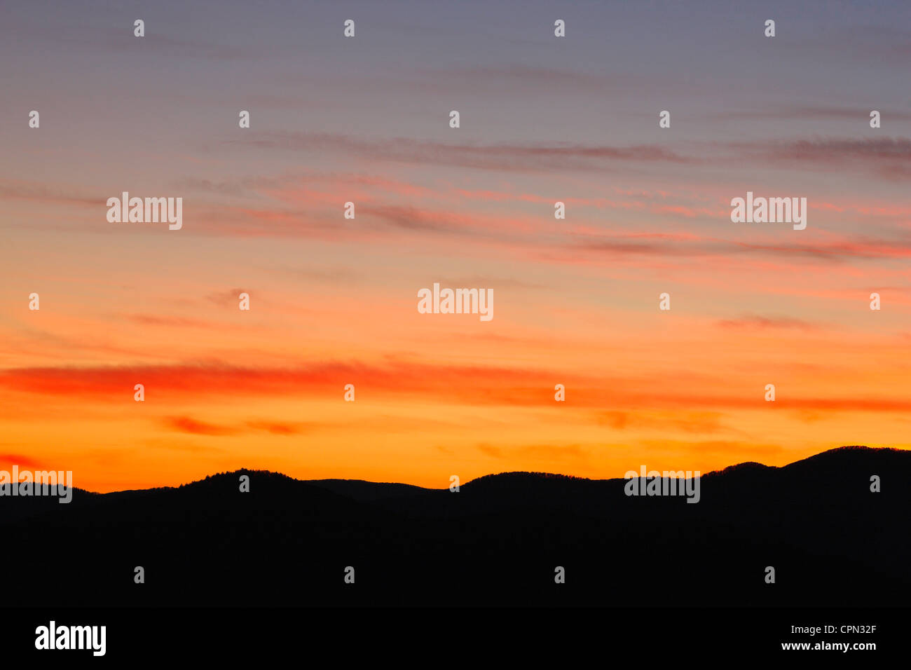 Sunset mountain Stock Photo