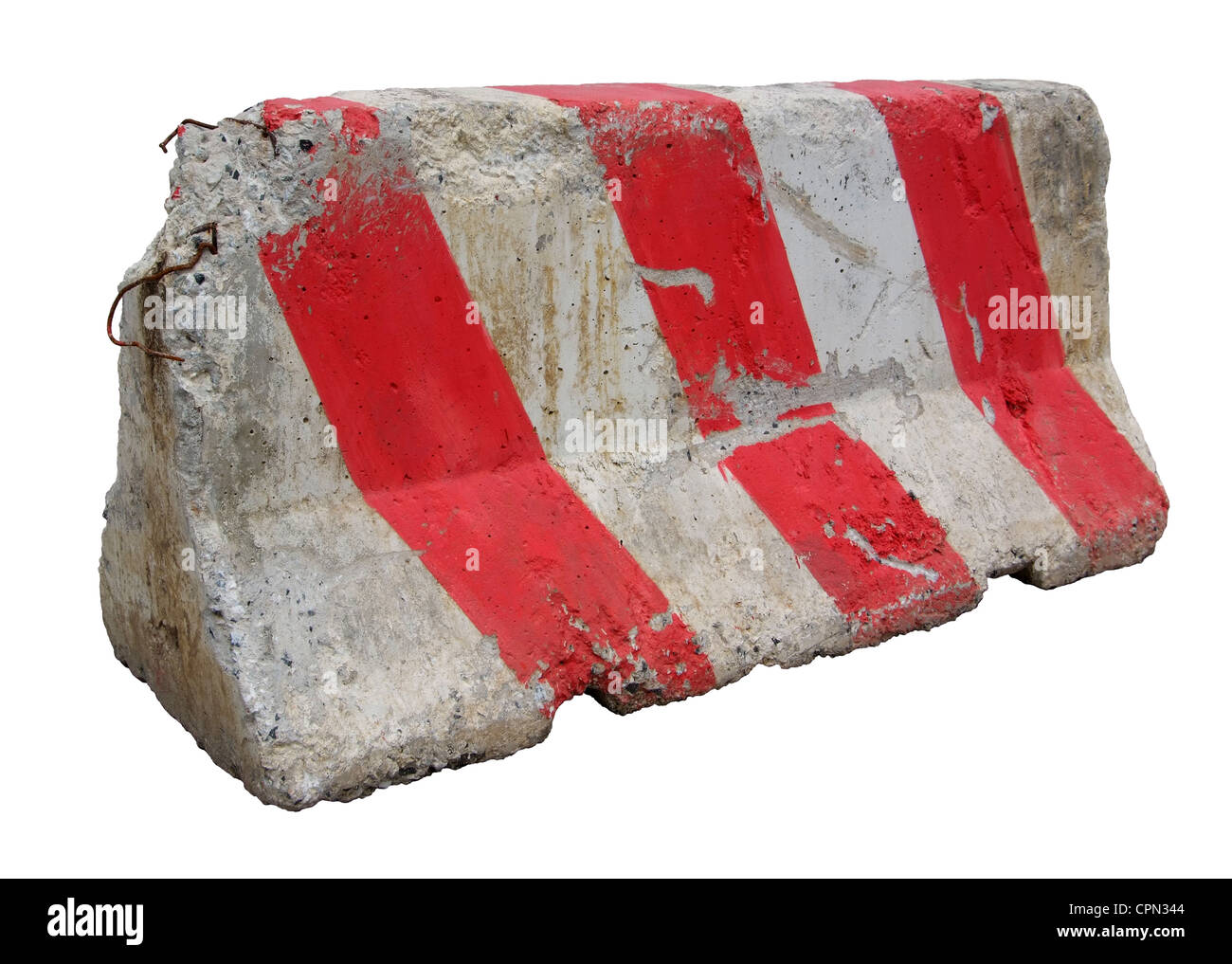 Road barrier white concrete blocks hires stock photography and images