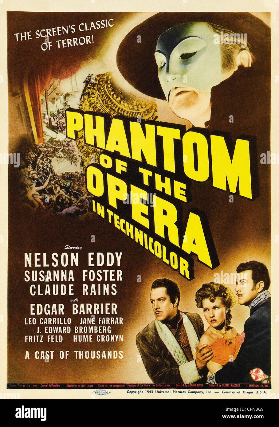 Phantom of the Opera Vintage Italian Movie Poster