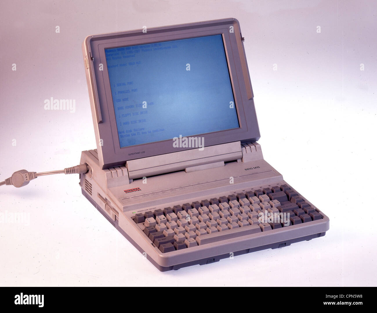 computing / electronics, computer, early laptop, Siemens Nixdorf Computer,  Paderborn, Made in Japan, 1987, Additional-Rights-Clearences-Not Available  Stock Photo - Alamy