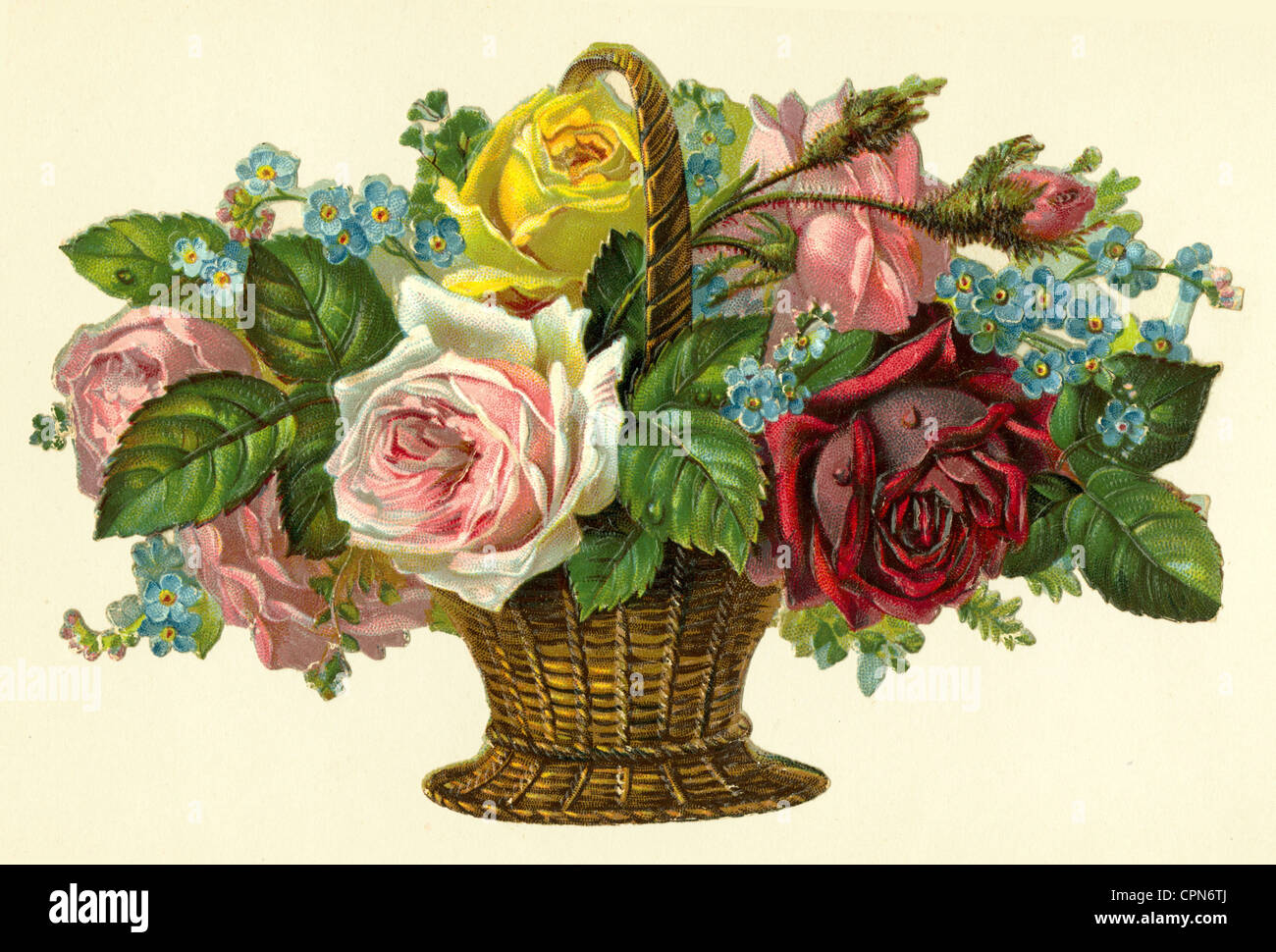Vintage Scraps - A Basket Full of Roses Vintage Scraps - A Basket Full of Roses