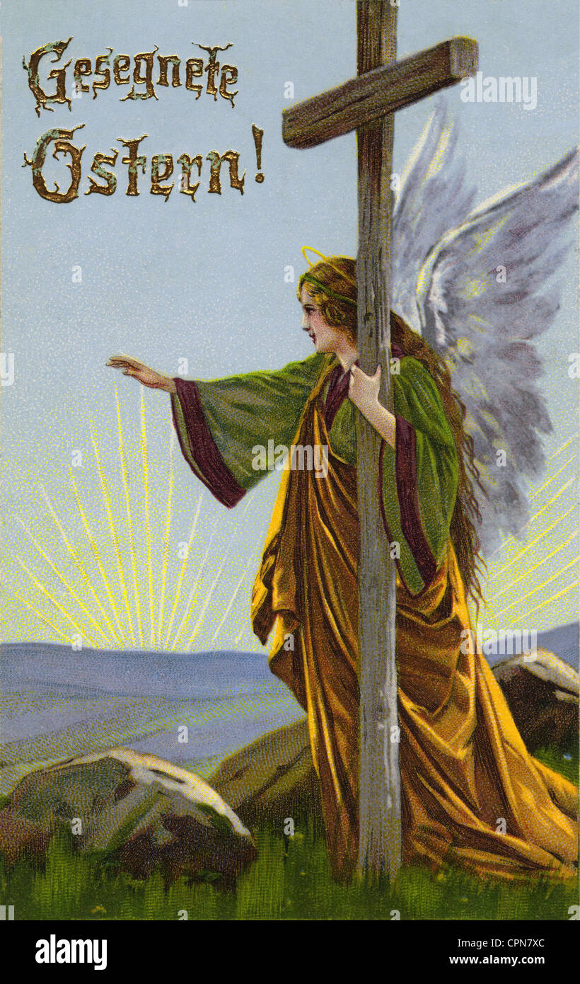 Easter, Ostern" (Blessed Easter), Easter card, Germany Stock
