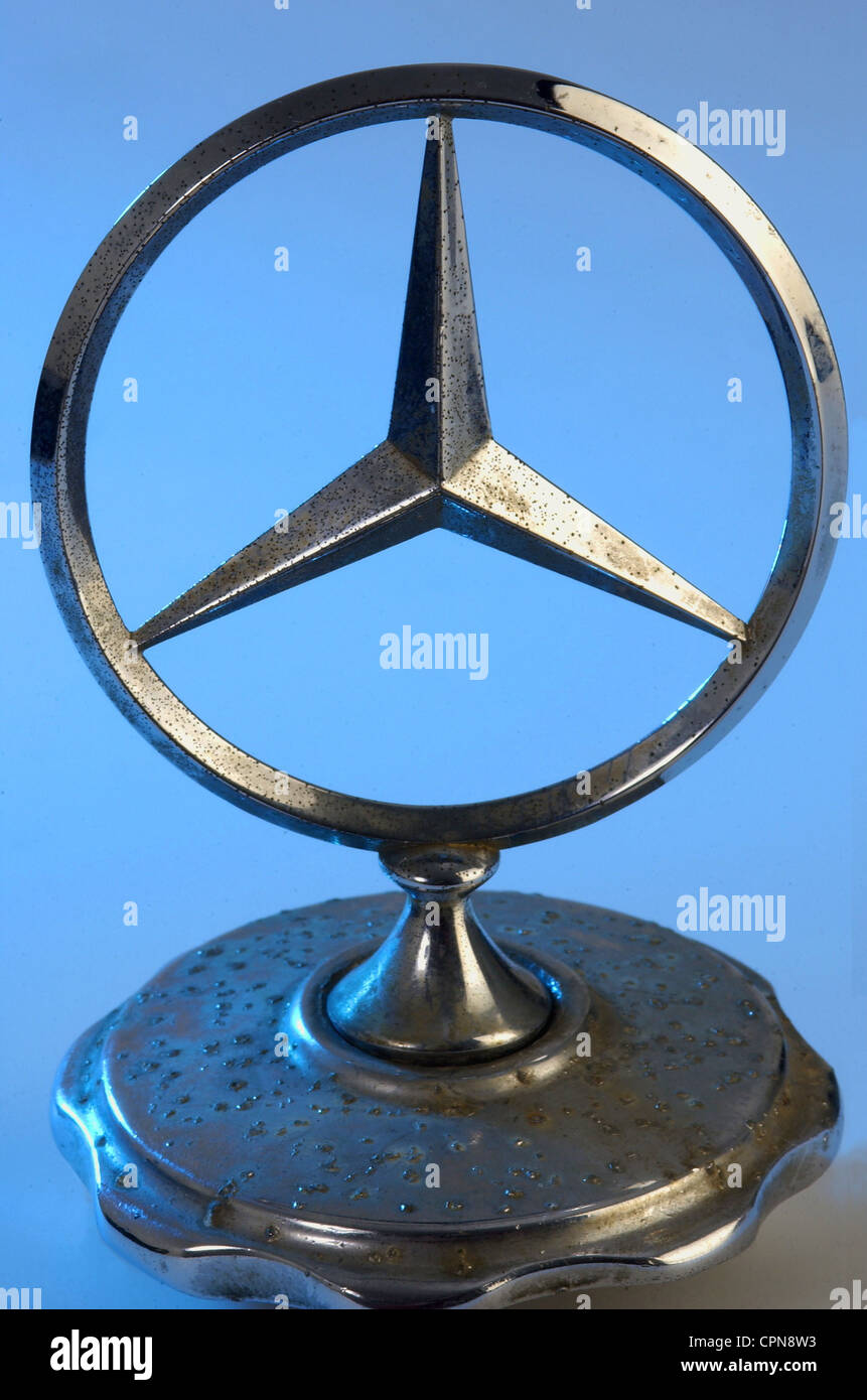 transport / transportation, car, Merc, Mercedes star, Mercedes star on car bonnet, Germany, circa 1960, Additional-Rights-Clearences-Not Available Stock Photo