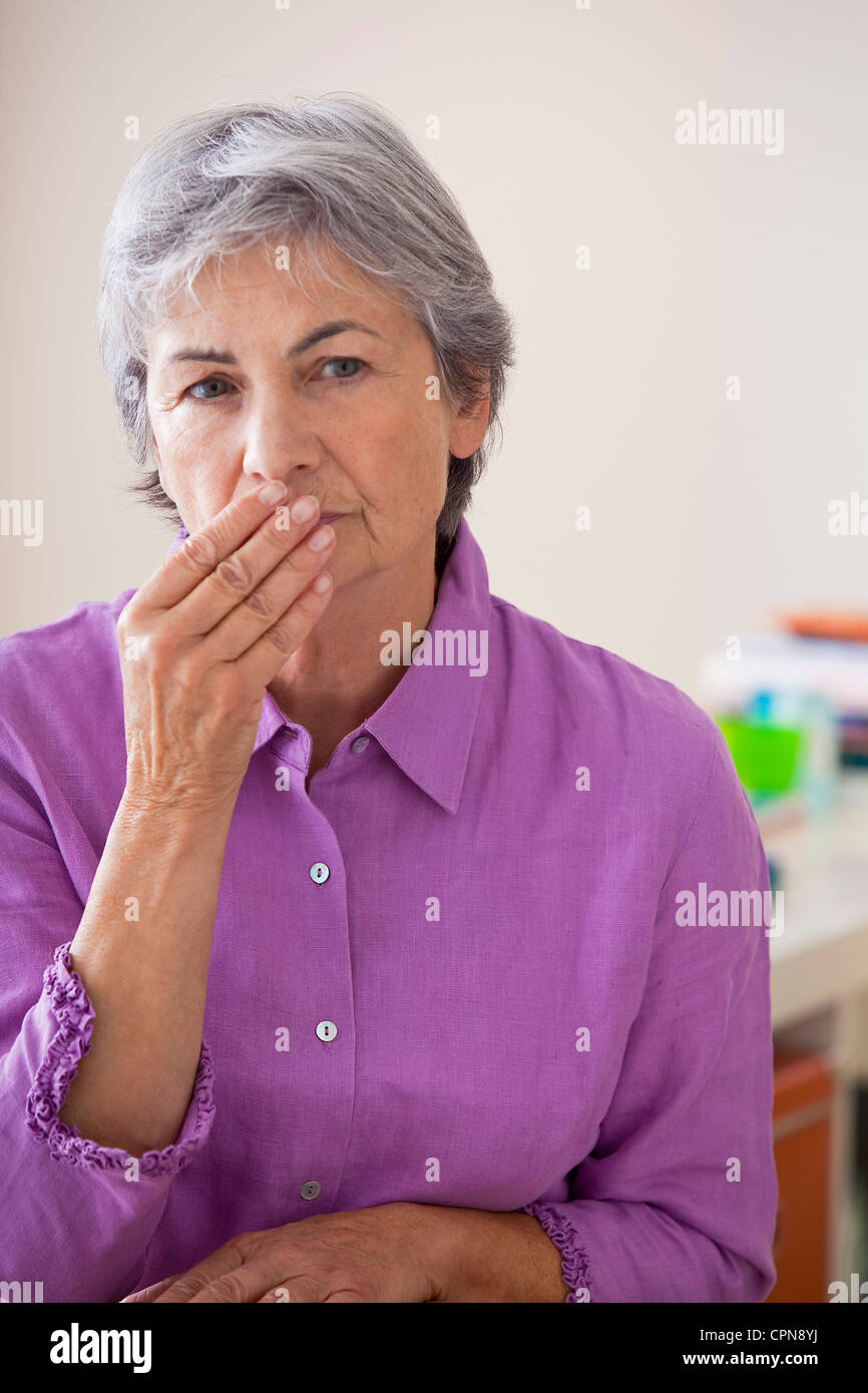 ELDERLY PERSON COUGHING Stock Photo Alamy