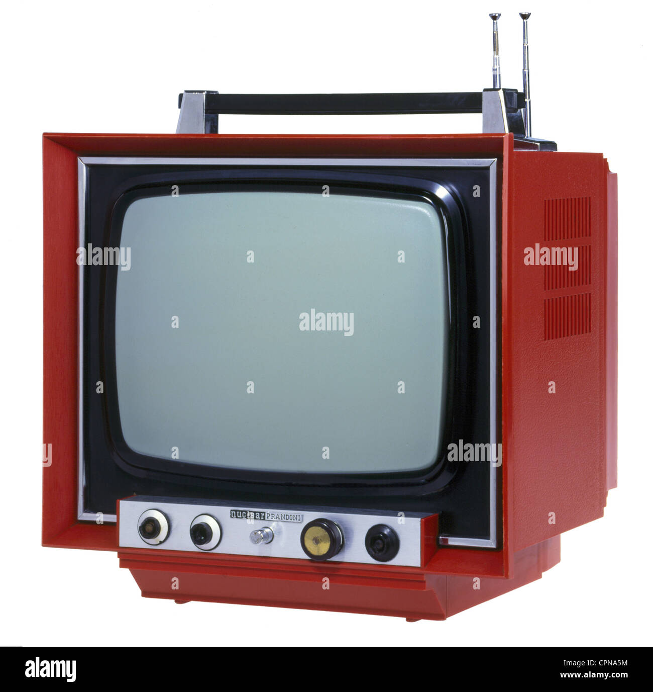 broadcast, television, television set, nuclear Prandoni, Italy, circa 1974, Additional-Rights-Clearences-Not Available Stock Photo