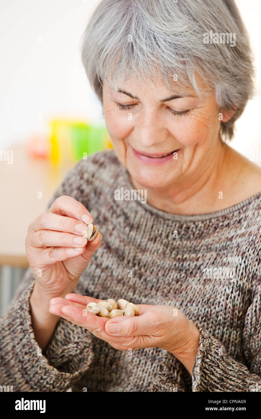 ELDERLY PERSON EATING Stock Photo Alamy