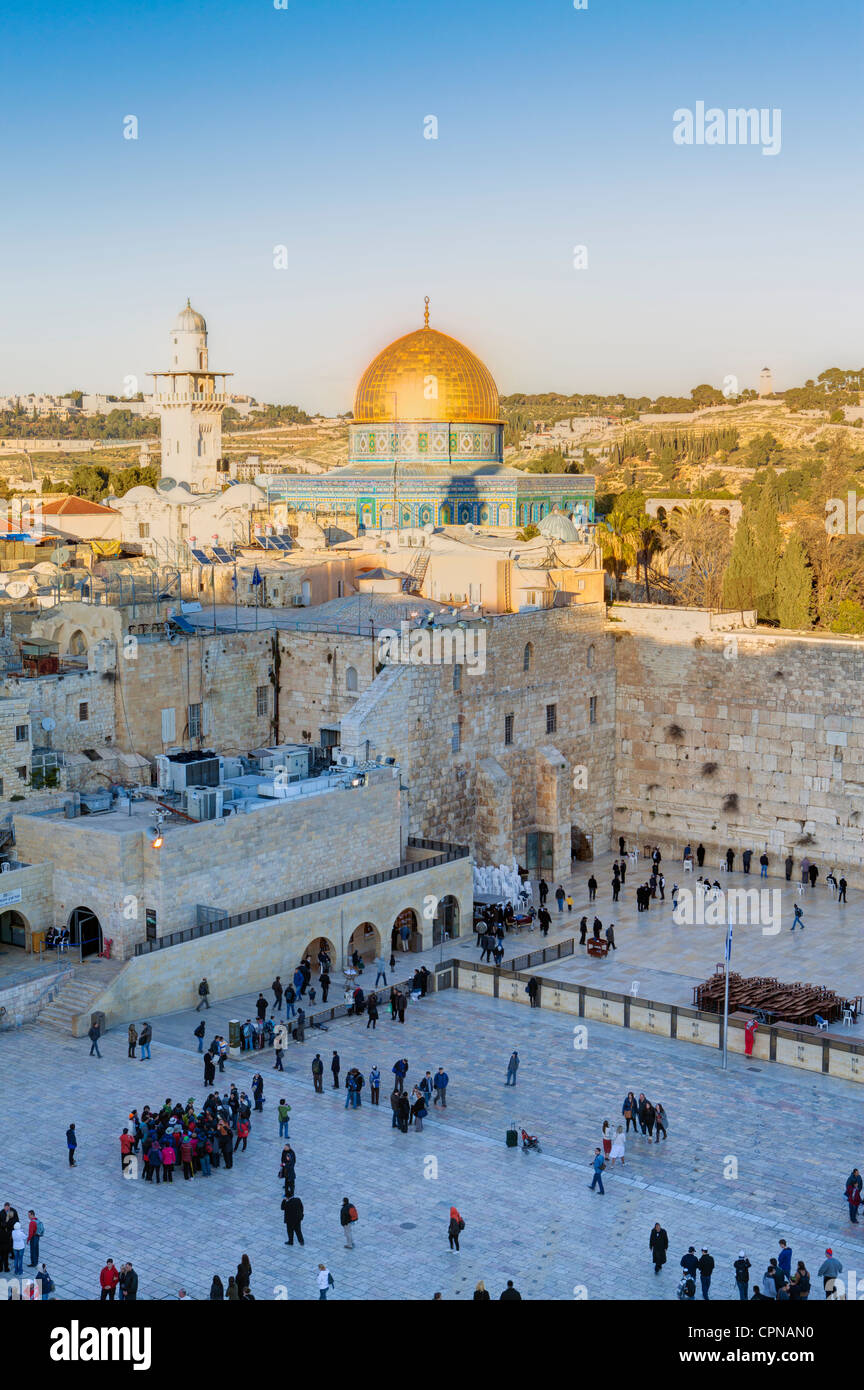 Middle East, Israel, Jerusalem, Old City, Jewish Quarter of the Western Wall Plaza Stock Photo