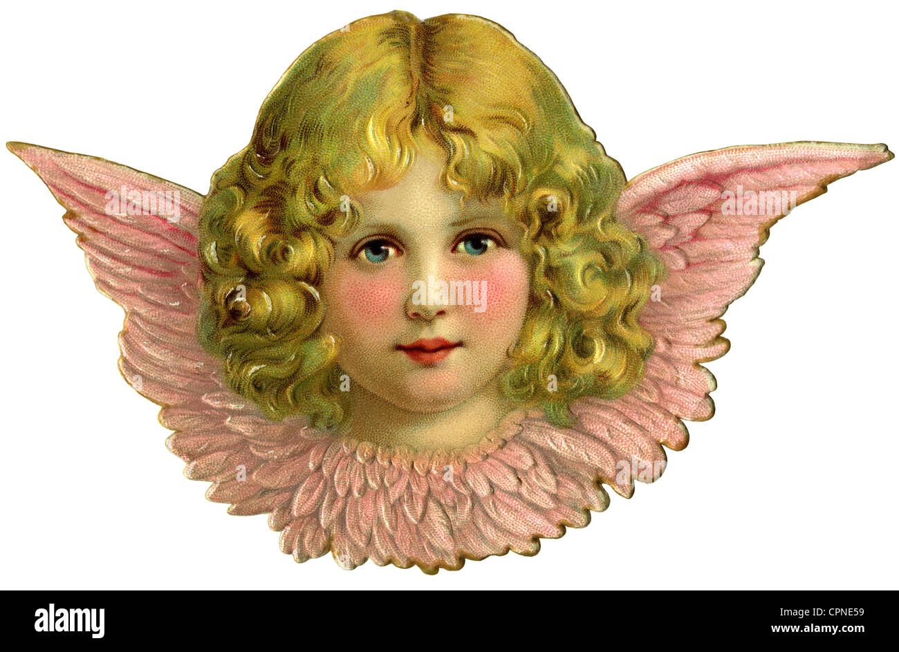 kitsch, cherub, scrap-picture, Germany, 1908, Additional-Rights-Clearences-Not Available Stock Photo