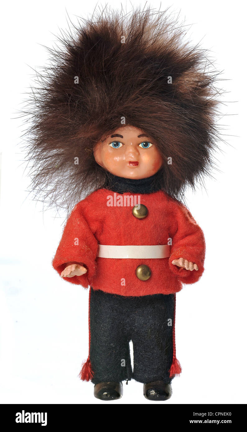 tourism, souvenirs, guard with bearskin, doll, London, Great Britain, circa 1965, Additional-Rights-Clearences-Not Available Stock Photo