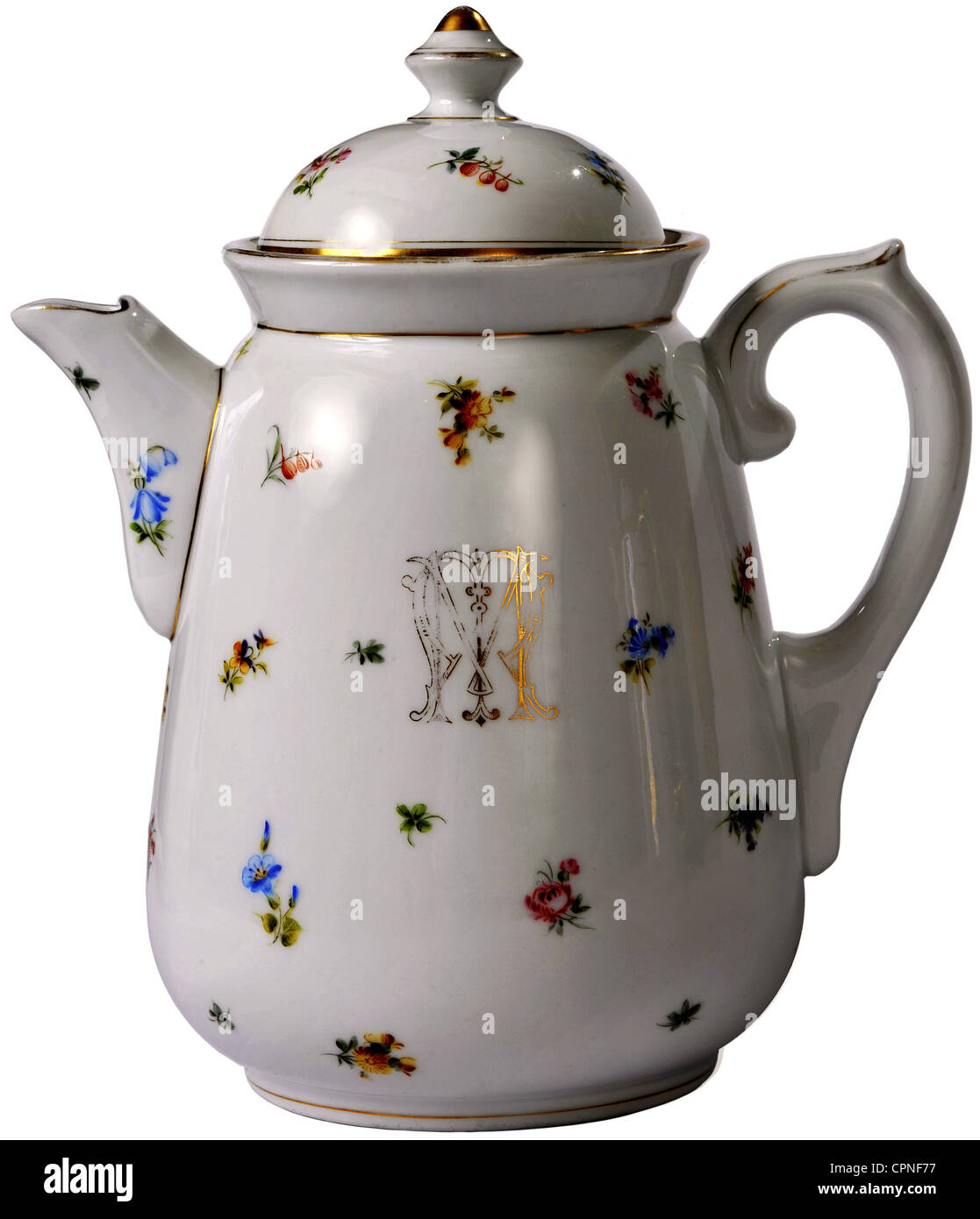 fine arts, porcelain, coffee pot, Germany, circa 1895, Artist's Copyright has not to be cleared Stock Photo