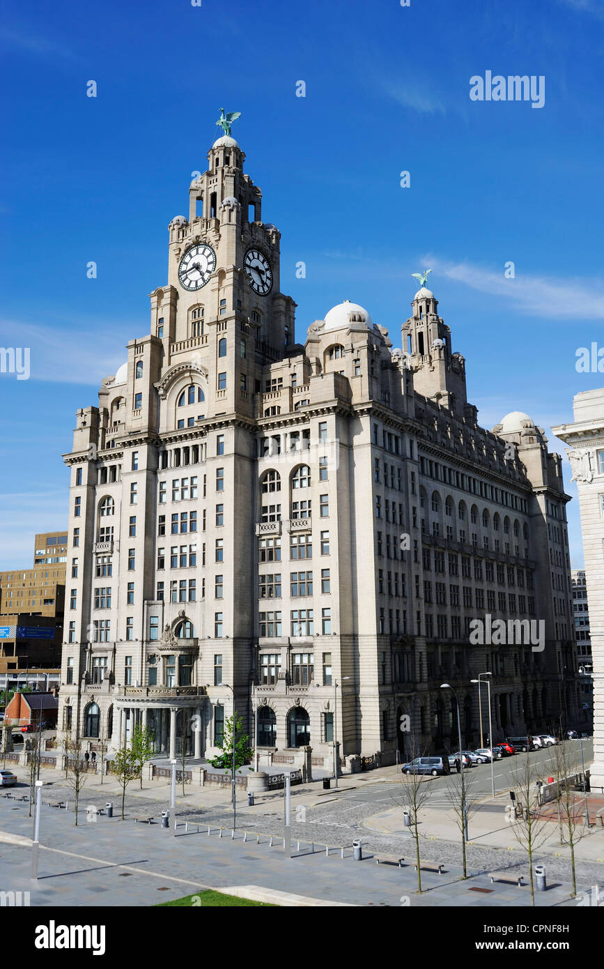 Royal Liver Assurance Building situated at Pier Head in Liverpool Stock Photo