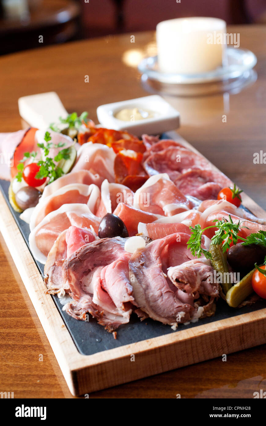 fine selection of cold cuts Stock Photo Alamy