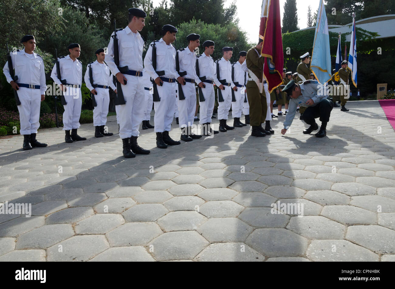 military honor guard rehearsal at president compound. Jerusalem. israel. Stock Photo
