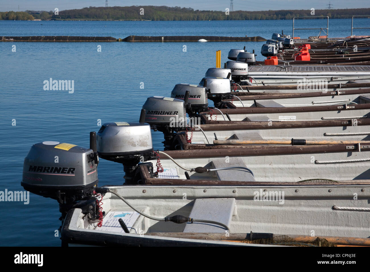Motor boats used for trout fishing Grafham Water Reservoir