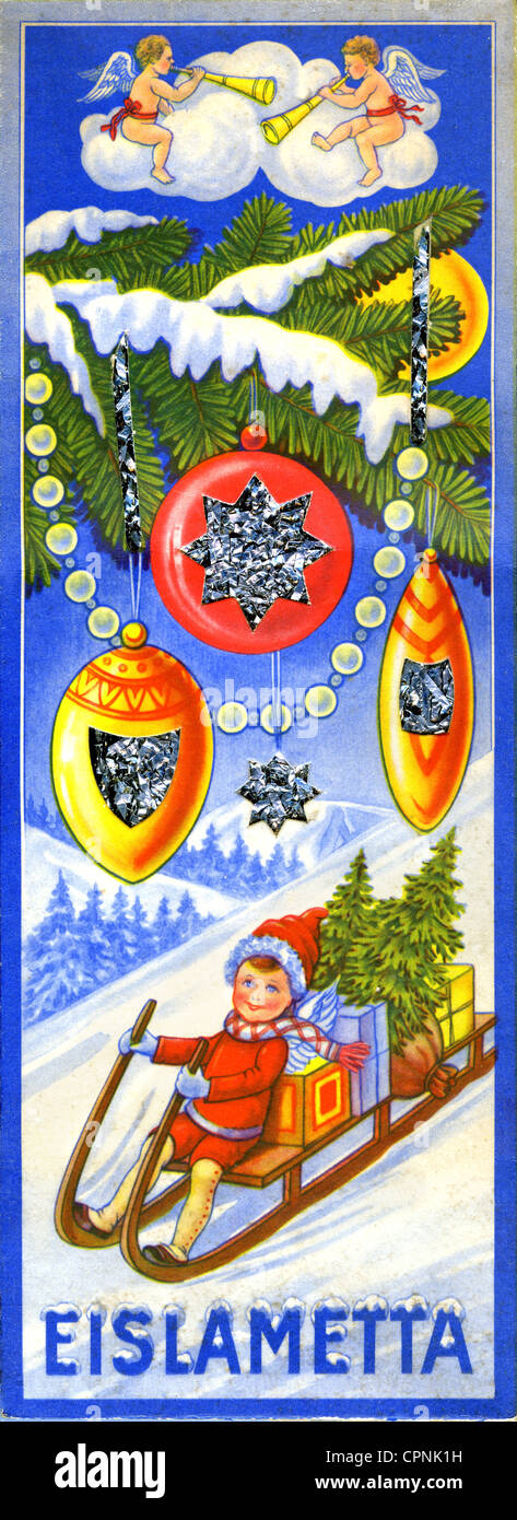 Christmas, Christmas decoration, tinsel, Germany, circa 1930, Additional-Rights-Clearences-Not Available Stock Photo